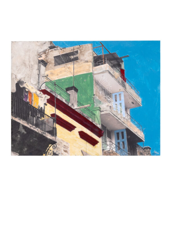 Colorful building against a clear blue sky.